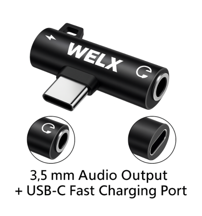 WELX C2 USB C 100W con audio jack 3.5 mm