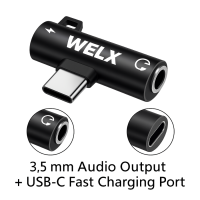 WELX C2 USB C 100W con audio jack 3.5 mm