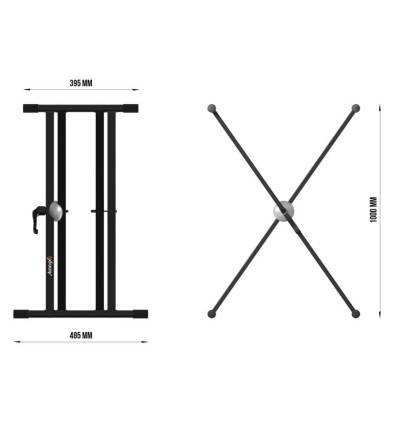 Audibax Onyx 130 Plus Black | Soporte doble para teclado