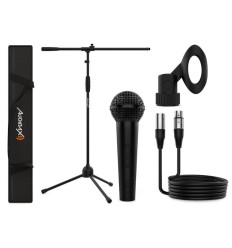 Audibax Mic Kit Black | Kit micrófono con soporte y cable