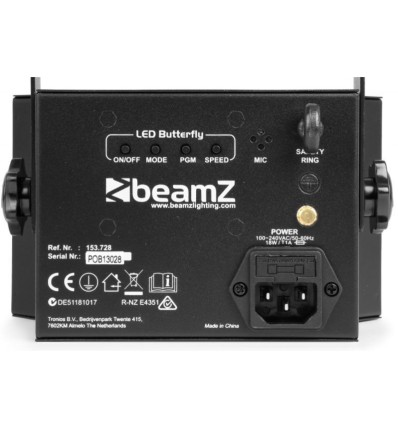 BEAMZ 153.728 BUTTERFLY CON STROBO efecto iluminacion led profesional