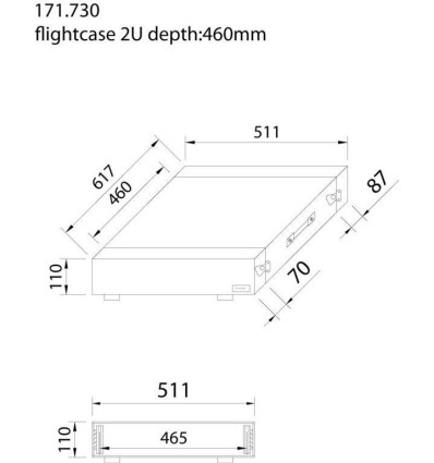 POWER DYNAMICS 171.730 PD-F2U  maleta rack profesional