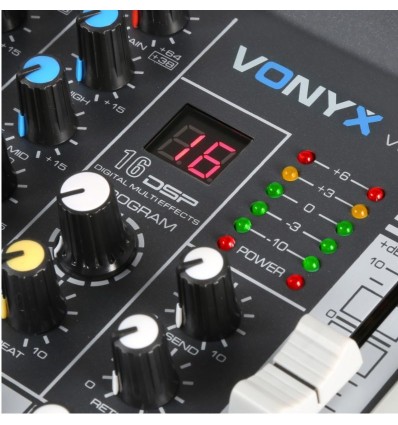 Vonyx VMM-K602 - Mezclador de 6 canales con DSP y Bluetooth