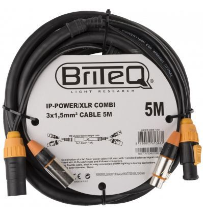 BRITEQ IP-POWER/XLR COMBI CABLE 5M