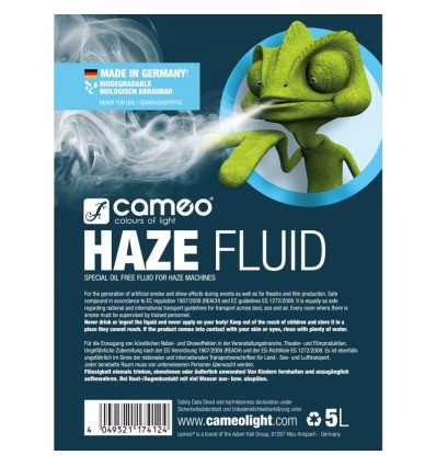 Haze-Fluid de Cameo líquido para máquinas de niebla.