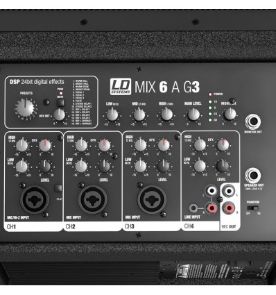 LD Systems MIX 6 A G3 - Altavoz activo 2 vías con mezclador integrado