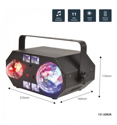 El TETRA efecto de luz DMX 4 en 1