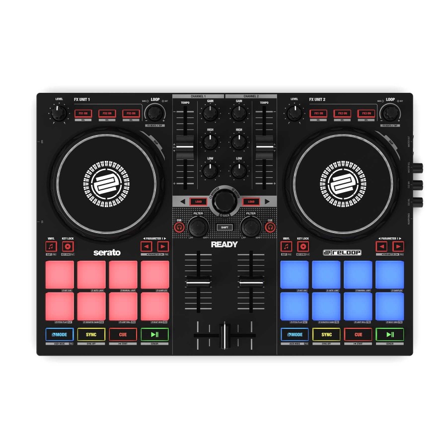 RELOOP READY es un controlador de dos canales muy compacto capaz de funcionar con tus dispositivos moviles de mejor precio para comprar