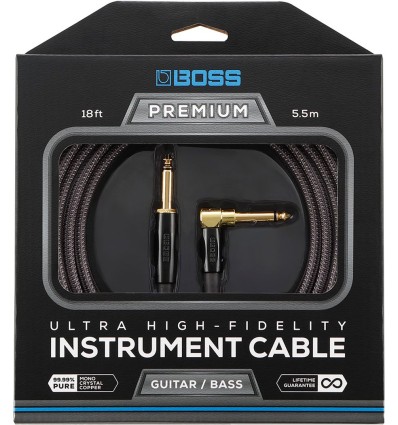 Cable de instrumento con conectores rectos de 1/4 de pulgada, 3 m de longitud.