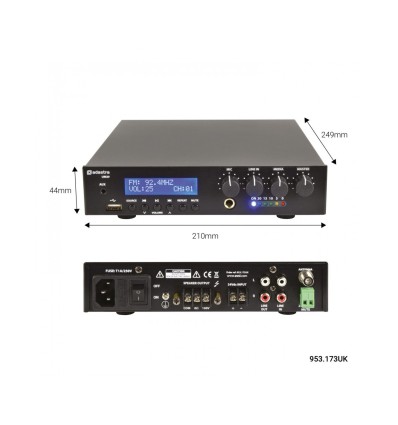 Mezclador de 100V con USB, sintonizador FM y  BT 