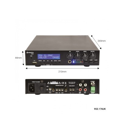 Mezclador de 100V y 60W RMS con USB, FM y  BT