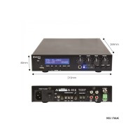 Mezclador de 100V y 60W RMS con USB, FM y  BT Mezclador de 100V y 60W RMS con USB, FM y  BT