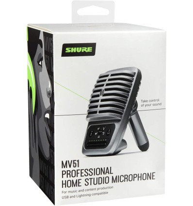 Shure MV51-DIG – Micrófono de condensador USB/iOS de alta calidad