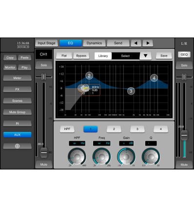 LIVEtouch20 mezcladora digital de 20 canales y pantalla