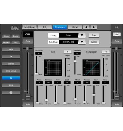 LIVEtouch20 mezcladora digital de 20 canales y pantalla