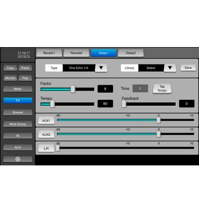 LIVEtouch20 mezcladora digital de 20 canales y pantalla