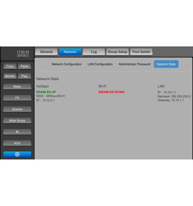 LIVEtouch20 mezcladora digital de 20 canales y pantalla