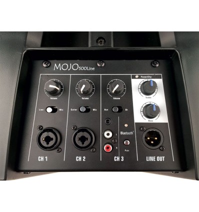 MOJO500LINE sistema de sonido de fácil transporte.