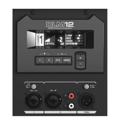 Altavoz activo Mackie DLM12 de 12" y 2000W con mezclador digital