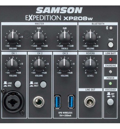 Samson Expedition XP208w - Altavoz portátil 200W con Bluetooth