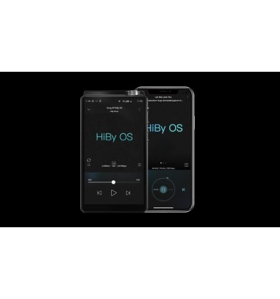 HiBy R8 reproductor insignia de la marca.