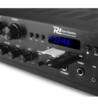 POWER DYNAMICS 953.034 PV260BT AMPLIFICADOR DE AUDIO DE 6 ZONAS 600W