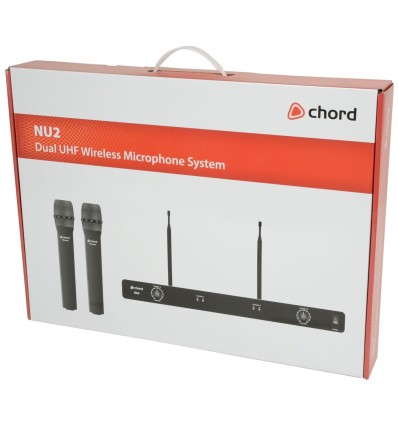 CHORD 171.975UK NU2-H SISTEMA INALÁMBRICO UHF CON 2 MICROS DE MANO 863.8MHZ + 864.8MHZ