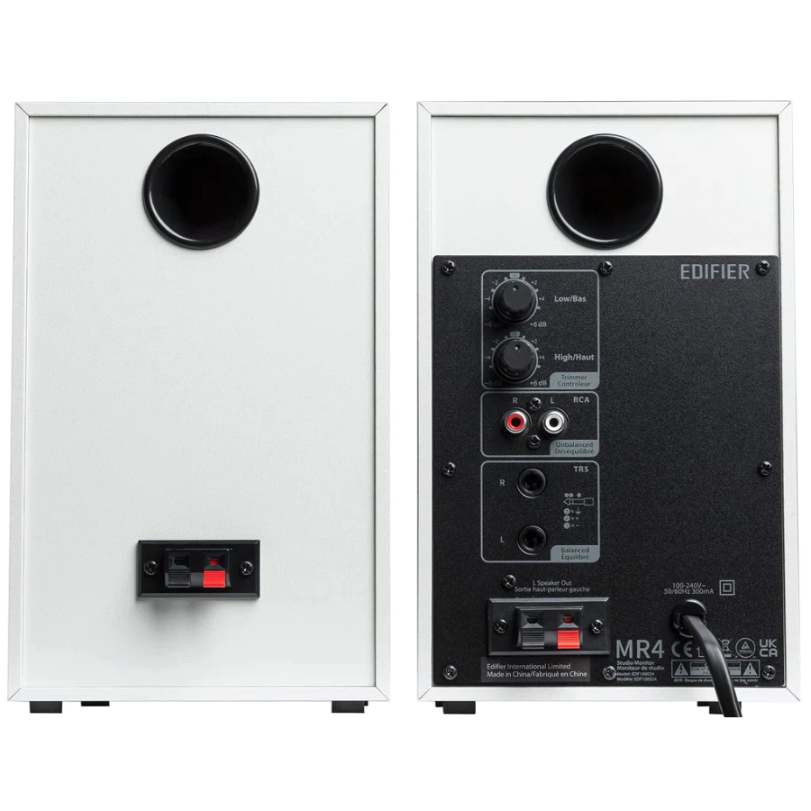 Edifier MR4 - Altavoces de monitor de estudio con alimentación, altavoz  activo de 4 pulgadas, color blanco (par) : Electrónica 