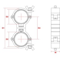 BEAMZ 151.411 BC50-100D GARRA GIRATORIA SLIMLINE 100KG ALU