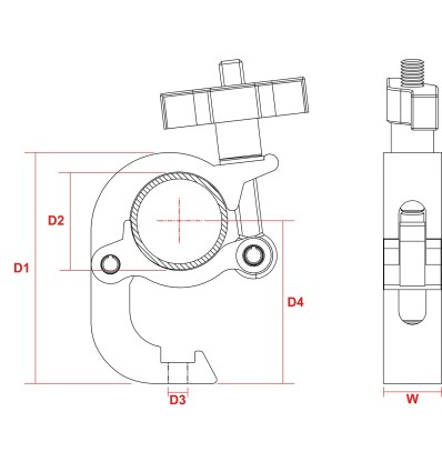 BEAMZ 151.423 BC50-250Q GARRA DE GANCHO SLIMLINE 250KG ALU