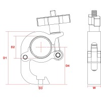 BEAMZ 151.423 BC50-250Q GARRA DE GANCHO SLIMLINE 250KG ALU BEAMZ 151.423 BC50-250Q GARRA DE GANCHO SLIMLINE 250KG ALU