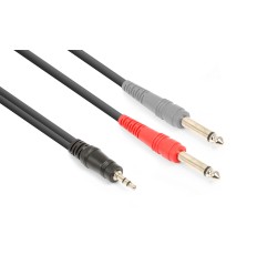 VONYX 177.768 CX332-1 CABLE 3.5MM STEREO - 2X 6.3MM MONO 1.5M
