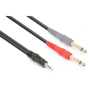 VONYX 177.772 CX332-6 CABLE 3.5MM STEREO - 2X 6.3MM MONO 6M VONYX 177.772 CX332-6 CABLE 3.5MM STEREO - 2X 6.3MM MONO 6M
