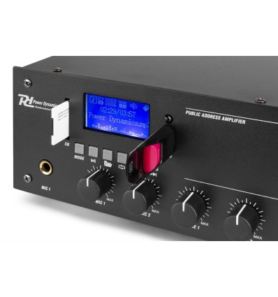 POWER DYNAMICS 952.084 PPA502 MEZCLADOR AMPLIFICADOR 100V - 50W 2 ZONAS