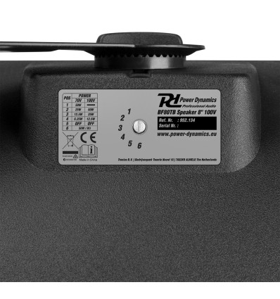 POWER DYNAMICS 952.134 BF80TB ALTAVOZ IN/OUTDOOR 8" IPX5 NEGRO 100V