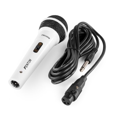 FENTON 173.129 DM100W MICRÓFONO DINÁMICO BLANCO